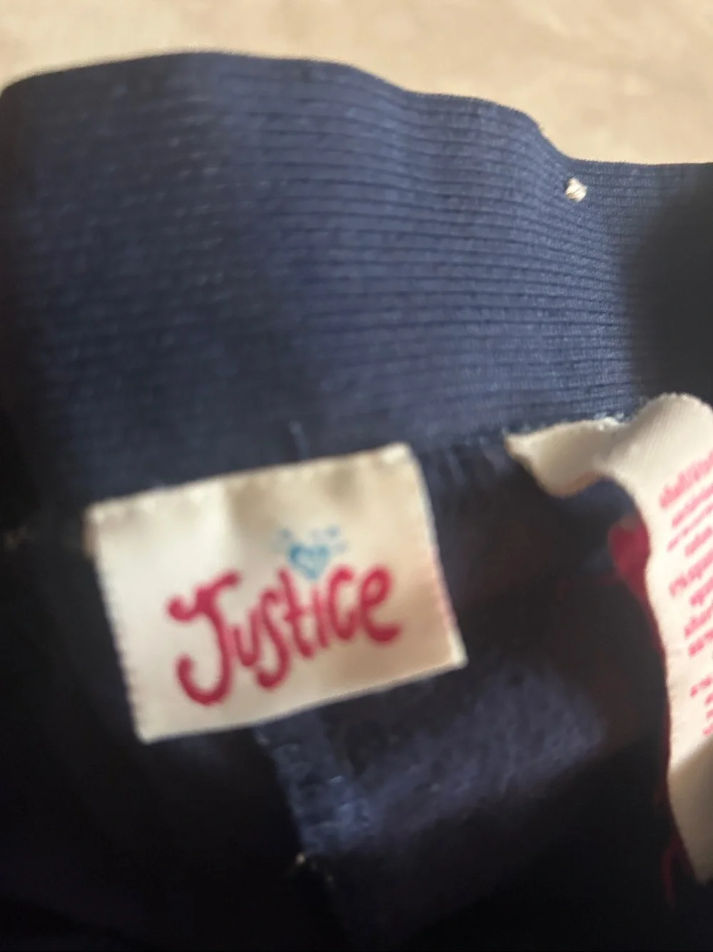 Justice Blue Denim Skirt with Navy Waistband